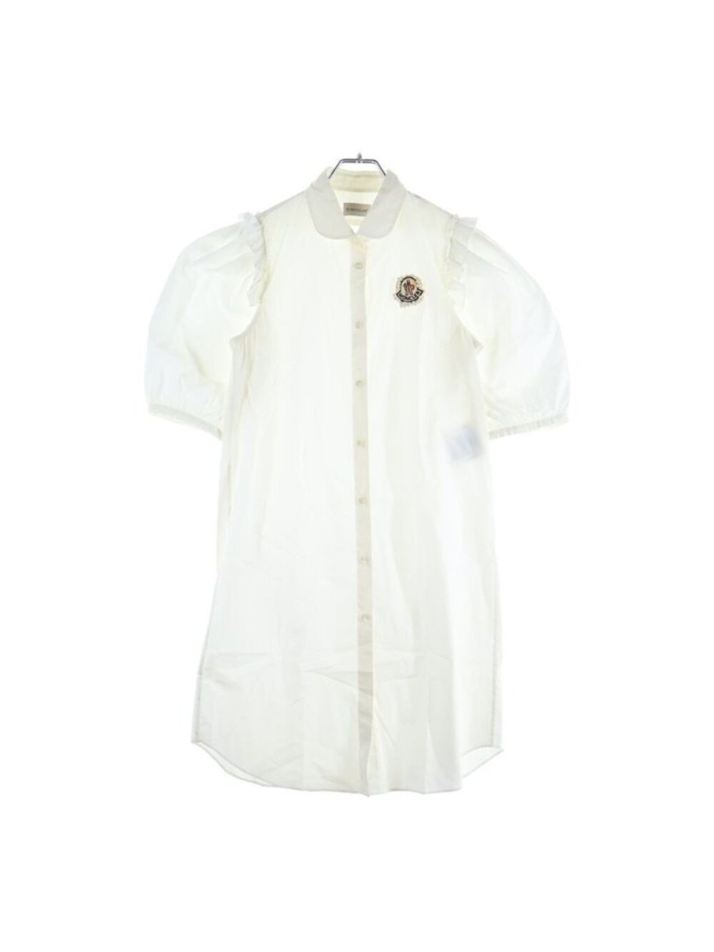 Moncler Cotton Short Sleeve Pickpocket Shirtdress 00 White Dress